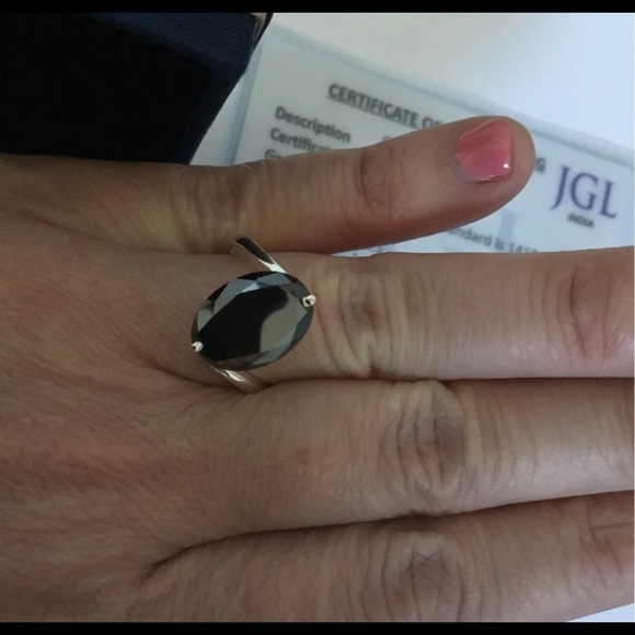 4.20 Carat Natural Certified AA Black Diamond Solitaire - Picture 3 of 4